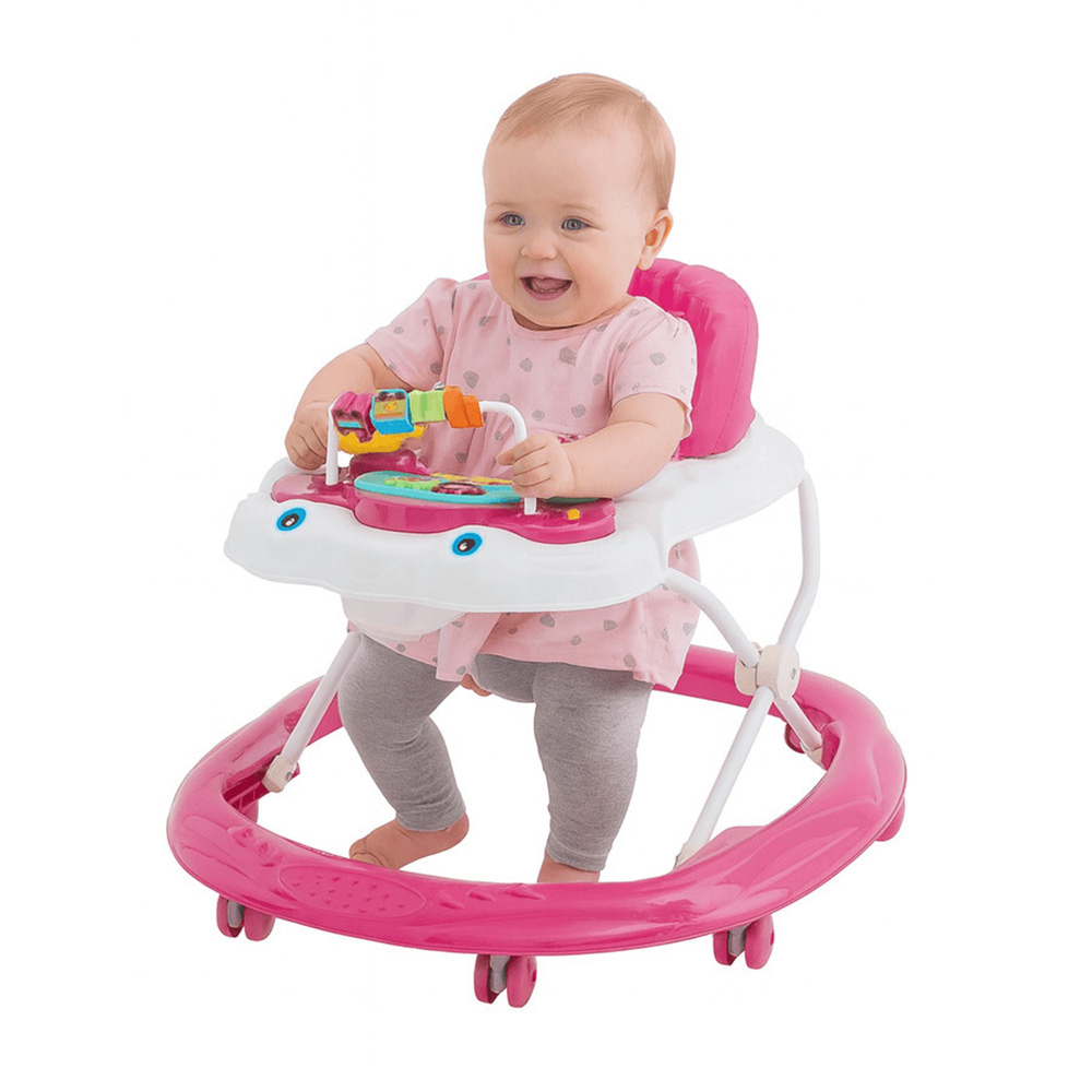 Myts Baby Walker With Music, Lights And Surround Seat - Pink