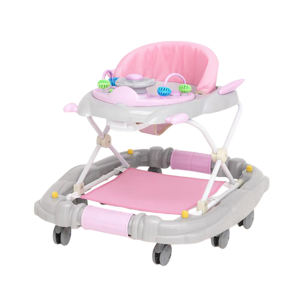 مايتس - مشاية أطفال متعددة الوظائف مع موسيقى وأضواء وخاصية اهتزاز - وردي