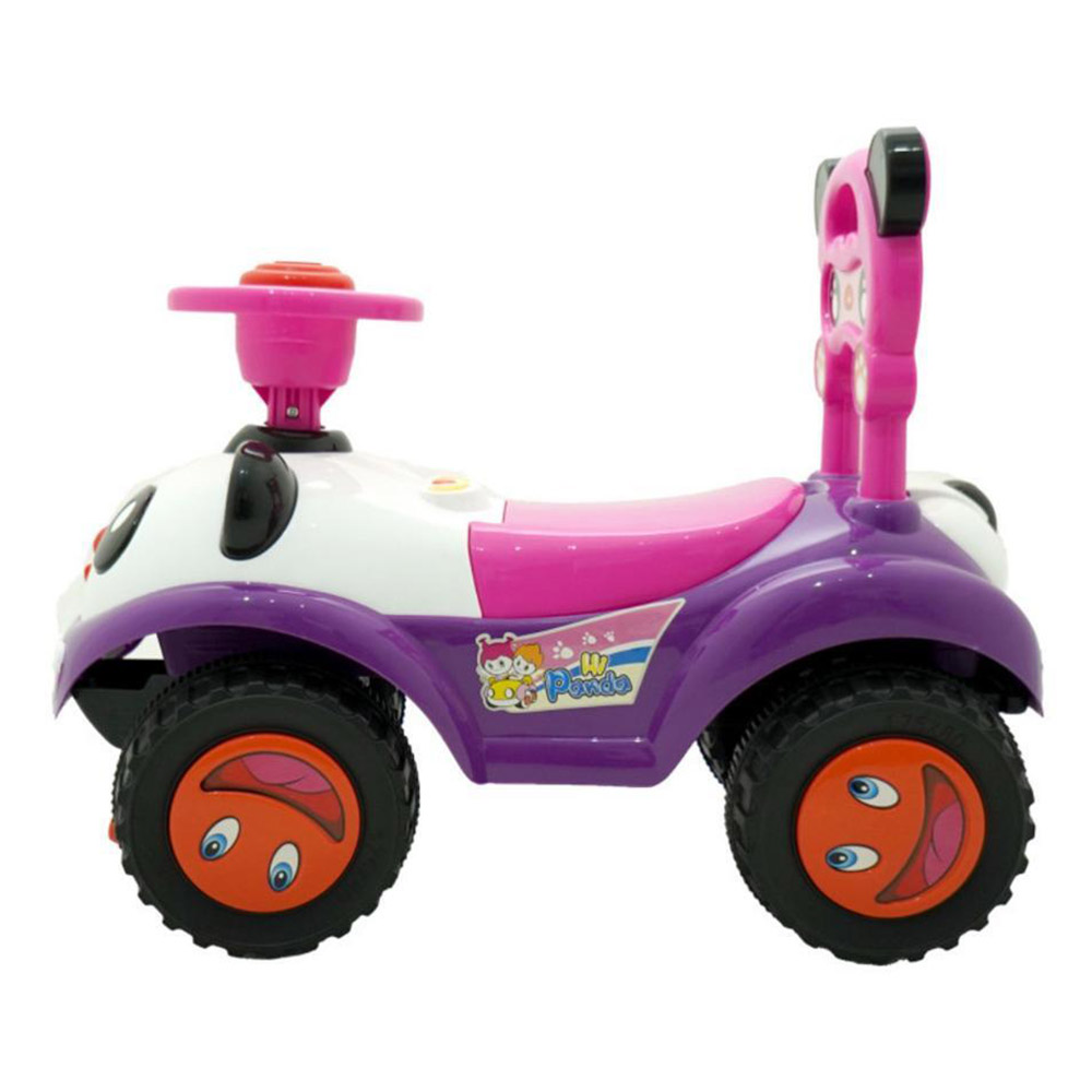 مايتس - سيارة دفع وركوب للبنات تعمل بالقدم مع موسيقى ومساحة تخزين - وردي