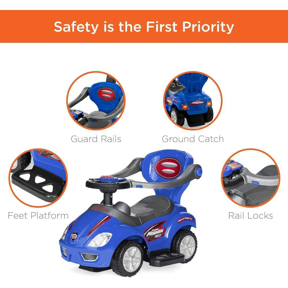 Myts Canopy 3-In-1 Ride On Push Car - Blue