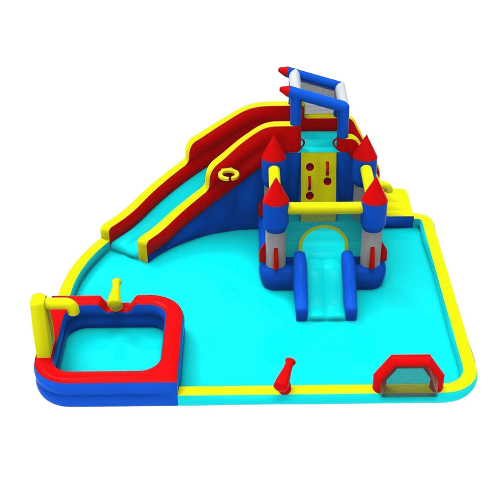 Myts - Kids Giant Inflatable Castle Water Park With Double Slide, Splash Pool And Climbing Wall