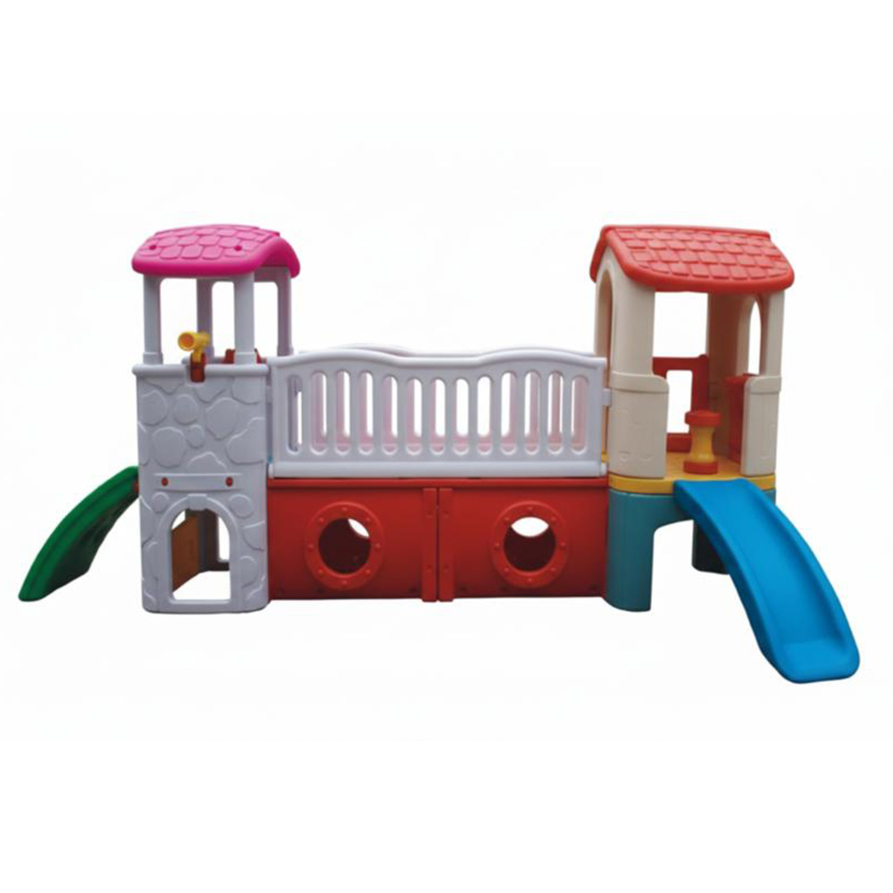 Myts - Kids Outdoor Playhouse With Slide And Activity Center