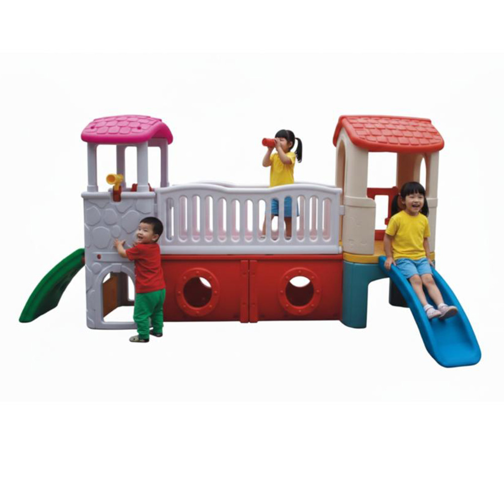 Myts - Kids Outdoor Playhouse With Slide And Activity Center