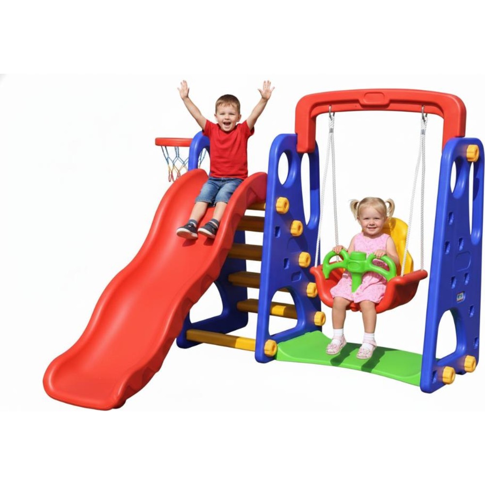 Myts Kids Outdoor Slide And Swing Playground Set