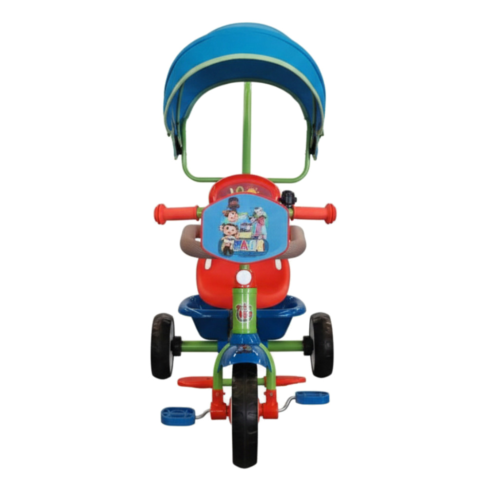 Myts - 3-In-1 Kids Cocomelon Tricycle With Parent Push Handle And Canopy
