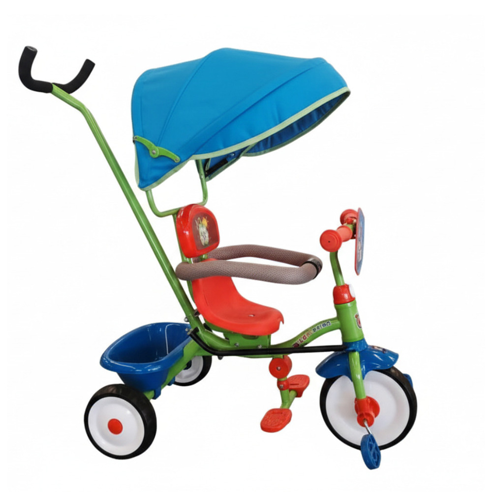 Myts - 3-In-1 Kids Cocomelon Tricycle With Parent Push Handle And Canopy