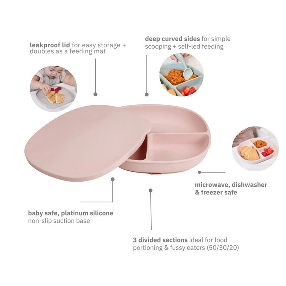 B.Box - Silicone Plate With Lid - Blush