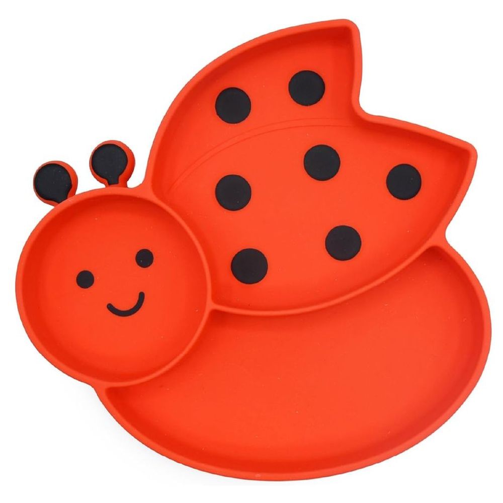 Melii Silicone Suction Plate - Lady Bug - Red