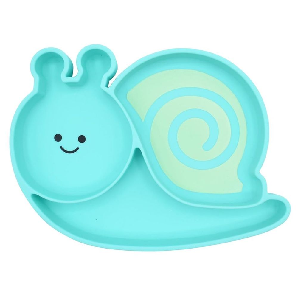 Melii Silicone Suction Plate - Snail - Turquoise
