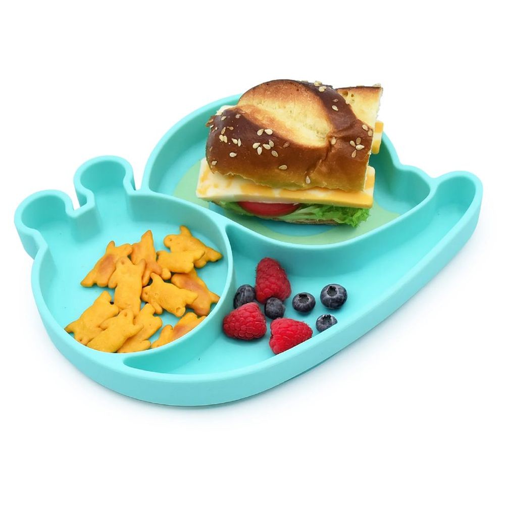 Melii Silicone Suction Plate - Snail - Turquoise