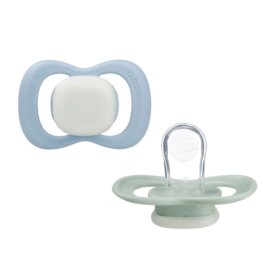 B.Box - Silicone Pacifier 0 To 6M - Pack Of 2 - Sage/Sky