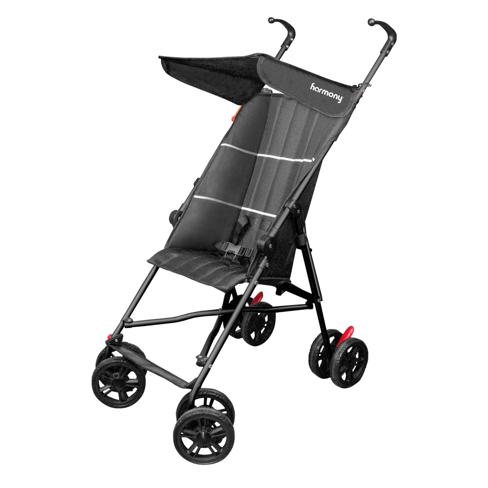 عربة الأطفال الفاخرة القابلة للطي من هارموني - فيرسا - أسود