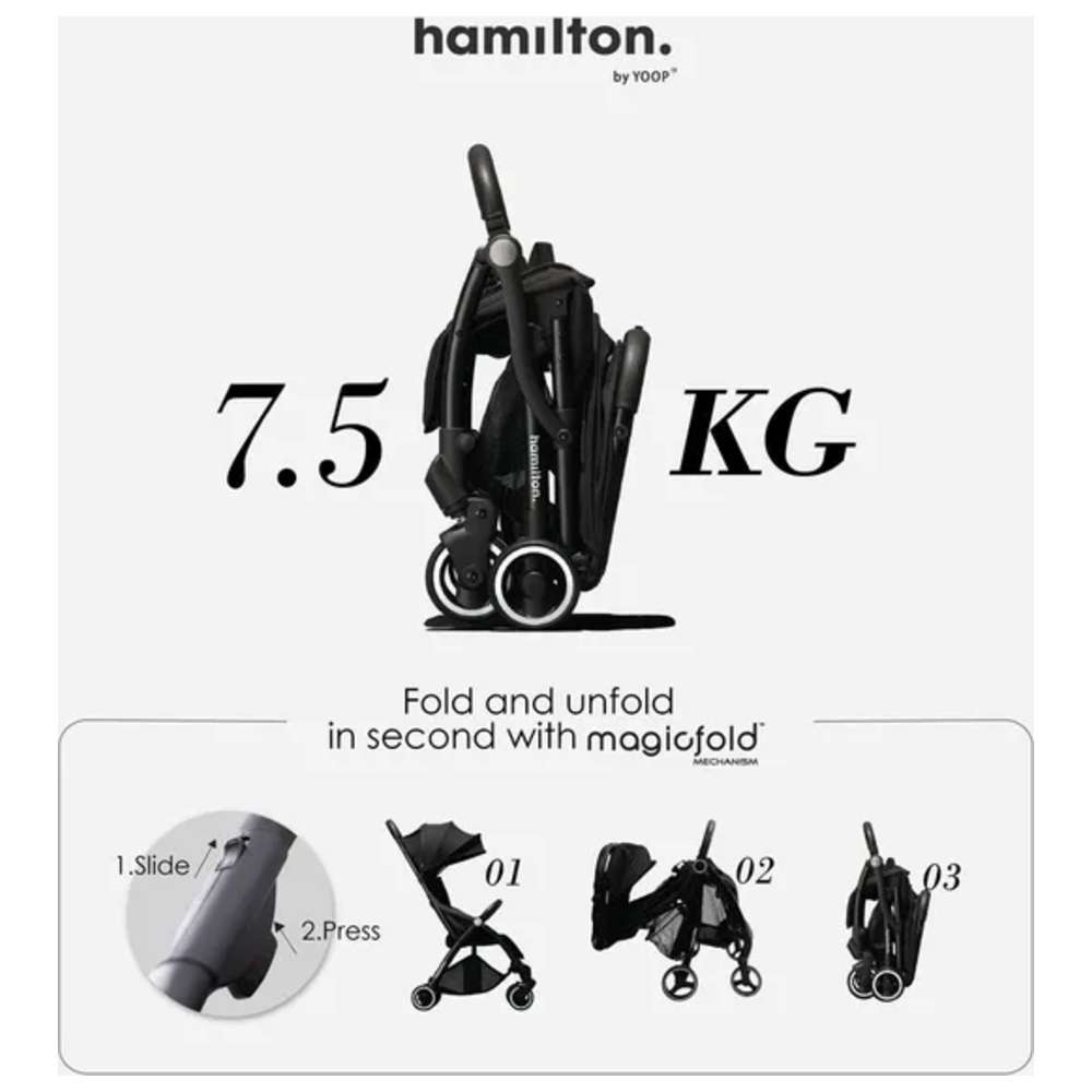 Hamilton - X1 Lightweight Everyday Baby Stroller - One Hand Fold & Unfold - Green