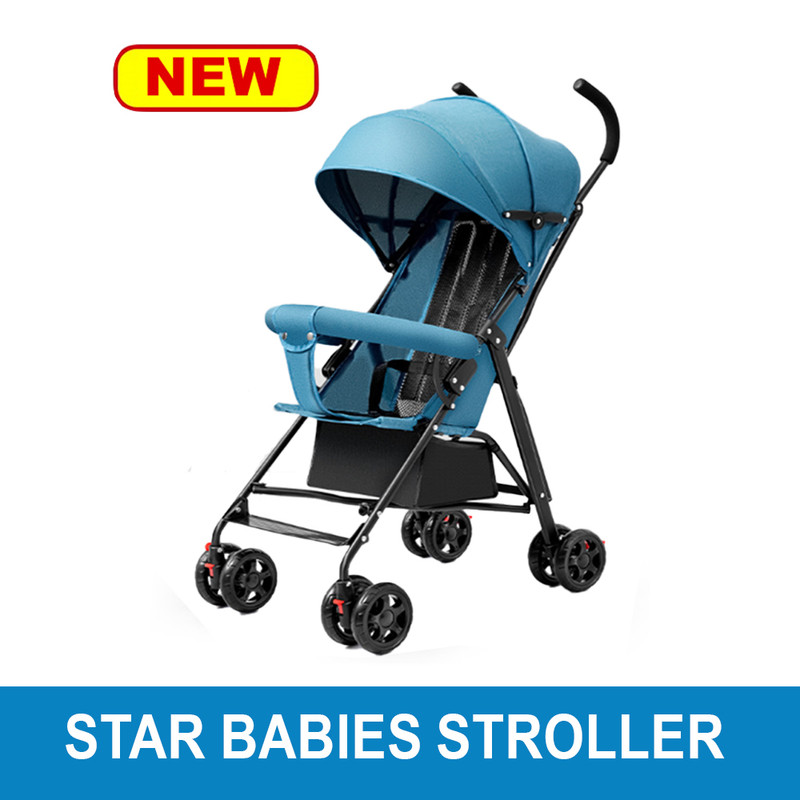 Star Babies - Lightweight Portable Infant Stroller With Compact Fold - Blue