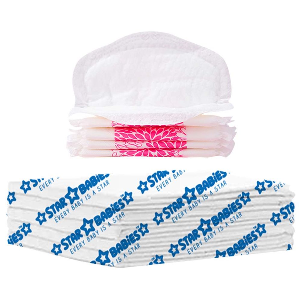 ستار بيبيز - حصيرة غيار للاستعمال مرة واحدة 5 قطع مع قطن مانع تسرب الحليب 5 قطع - أبيض
