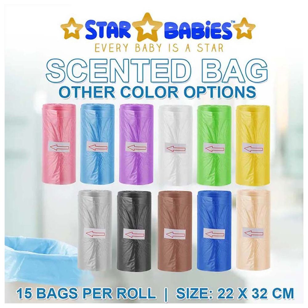 Star Babies - Adjustable Shower Cap & Scented Bag 5pcs With Dispenser - Black