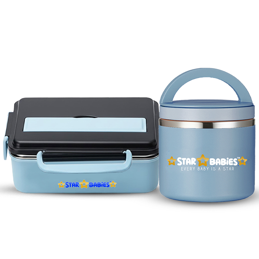 Star Babies Stainless Steel Lunch Box With Insulated Food Jar - Pack Of 2