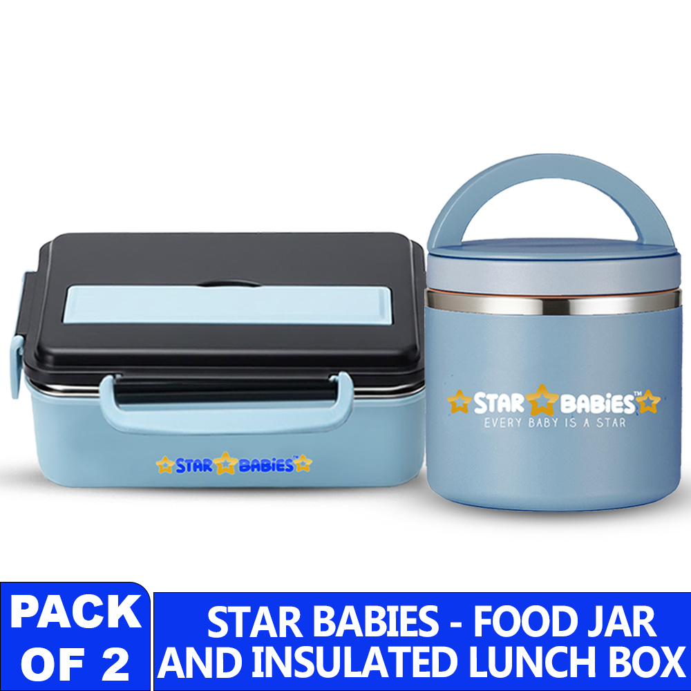 Star Babies Stainless Steel Lunch Box With Insulated Food Jar - Pack Of 2