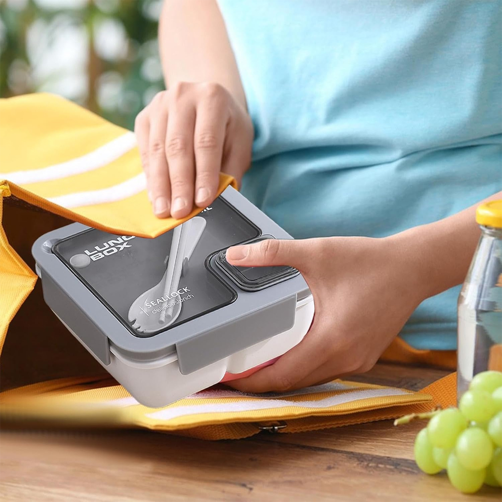 ستار بيبيز - شنطة غداء معزولة مع صندوق غداء بينتو وبرطمان طعام ستانلس ستيل صغير - رمادي - 3 قطع