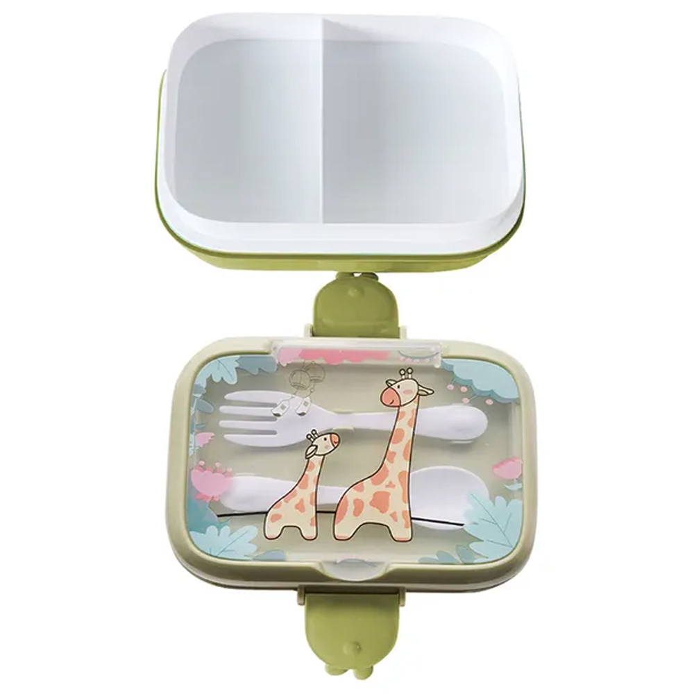 ستار بيبيز - حقيبة غداء - أسود مع علبة غداء مع صينية وأدوات مائدة - أخضر