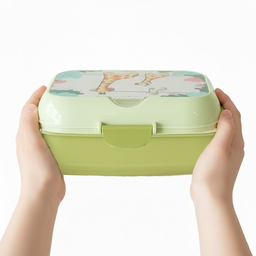 ستار بيبيز - حقيبة غداء - أسود مع علبة غداء مع صينية وأدوات مائدة - أخضر