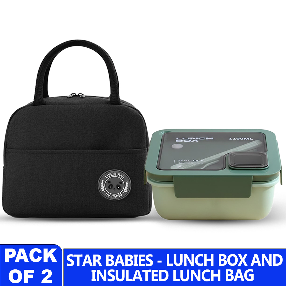 ستار بيبيز - حقيبة غداء وعلبة غداء مع ملعقة وعيدان طعام