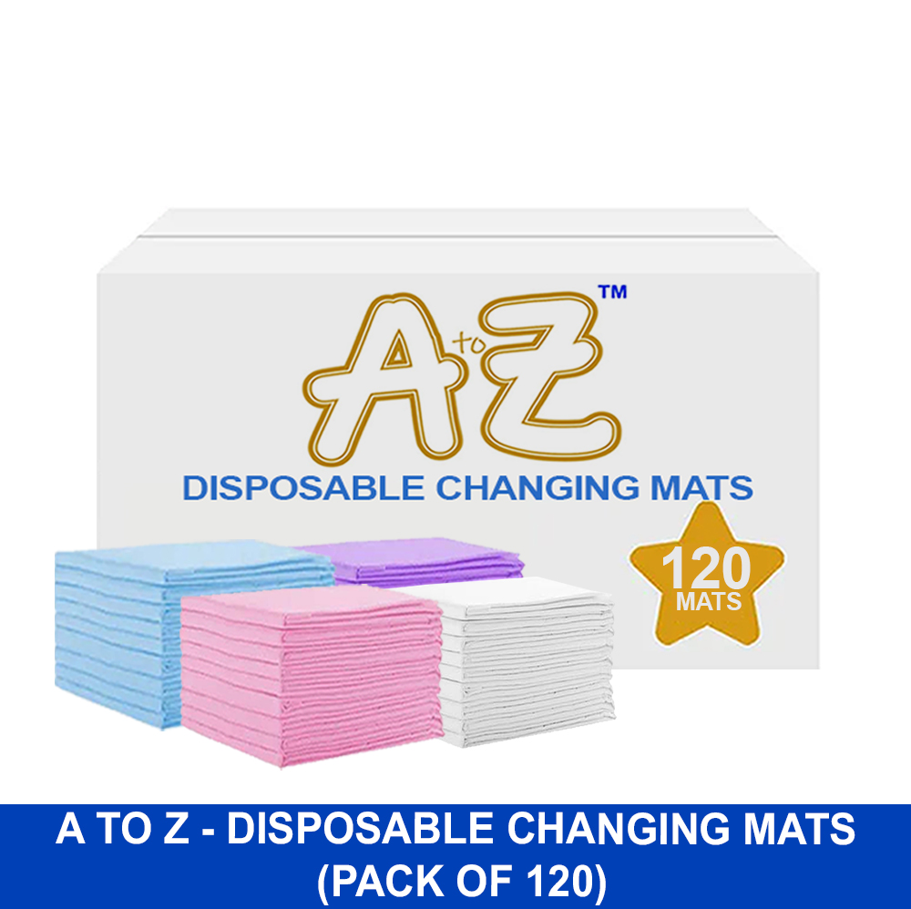 ايه تو زي - حصائر غيار للاستخدام مرة واحدة - 120 قطعة - أزرق/وردي/أبيض/أرجواني - كبيرة