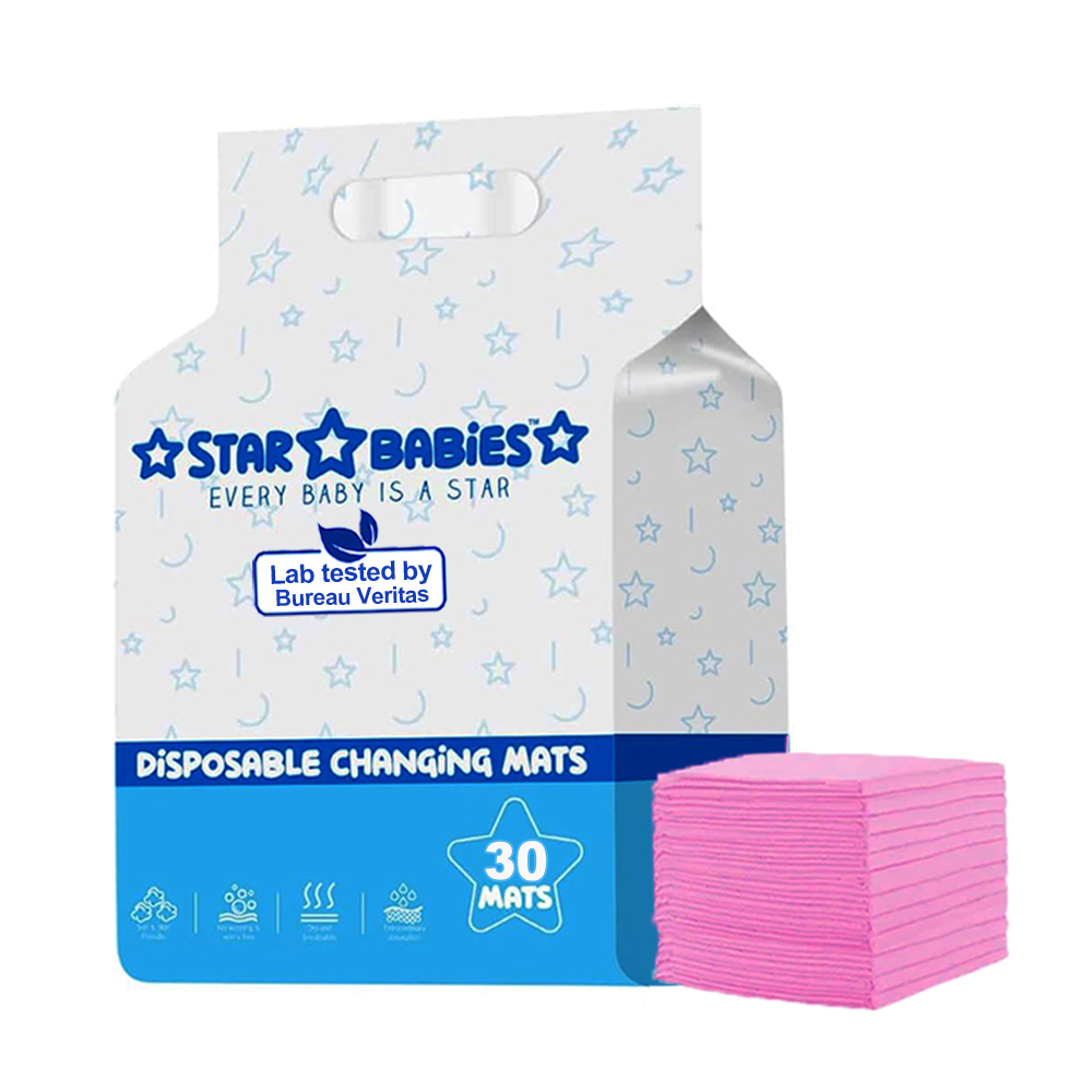 Star Babies - Disposable Changing Mats - 30 Pcs - Pink
