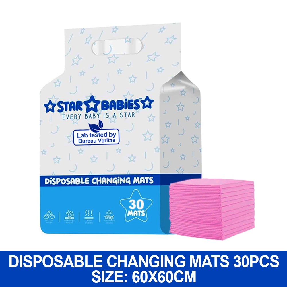 Star Babies - Disposable Changing Mats - 30 Pcs - Pink