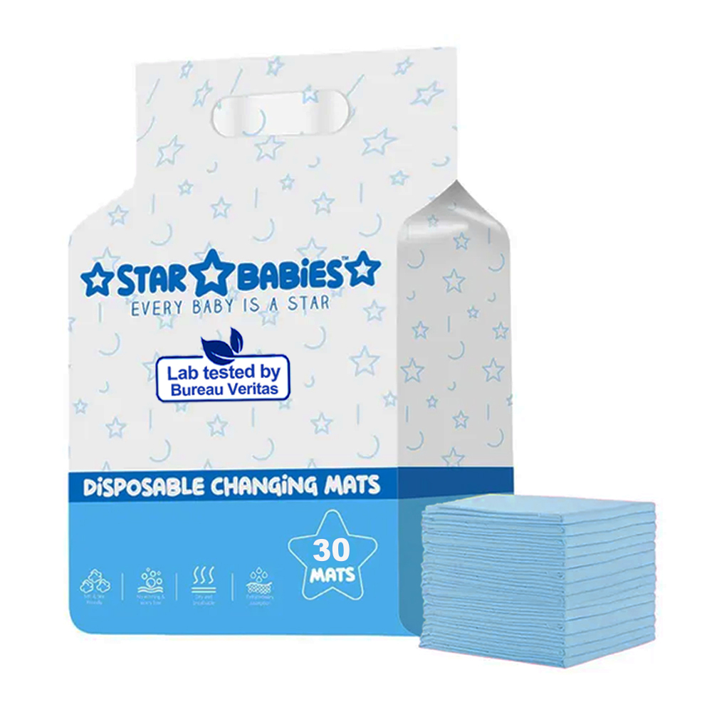Star Babies - Disposable Changing Mats Pack Of 30 - Blue
