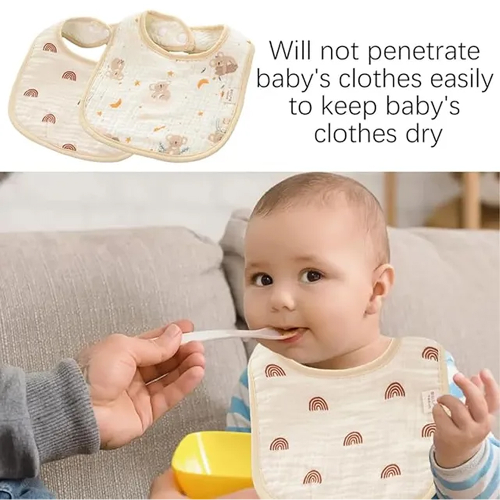 ستار بيبيز - طقم مريلة قطنية ومنشفة بودرة - وردي - 4 قطع