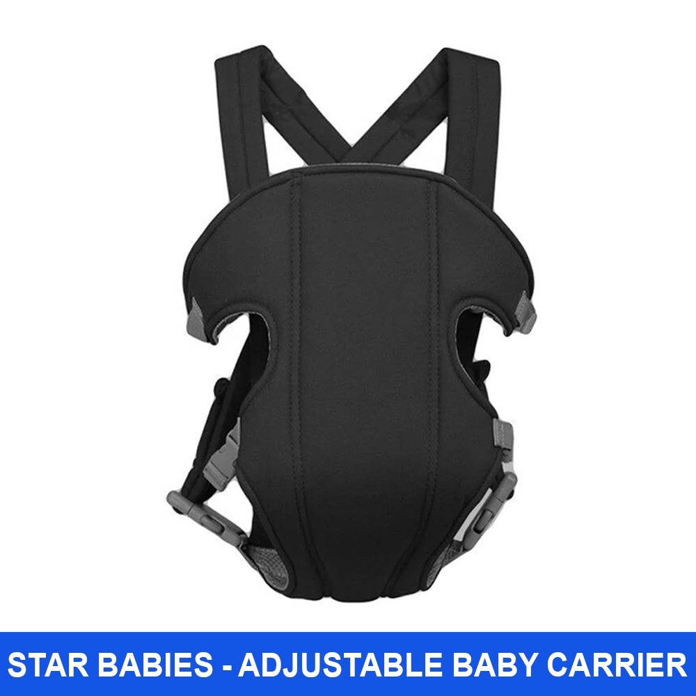 ستار بيبيز - شيالة مواليد قابلة للتعديل وقابلة للتهوية - أسود