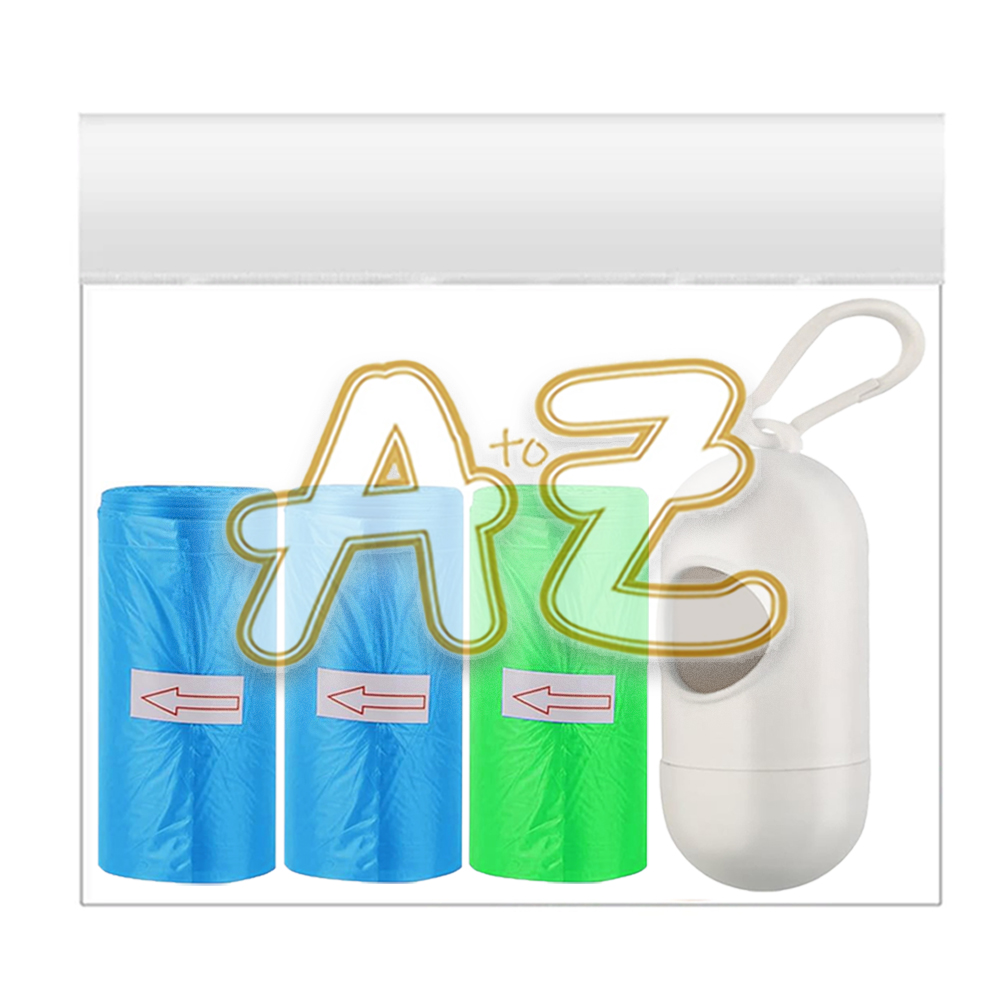 إيه تو زد - أكياس حفاضات معطرة - 45 قطعة مع موزع - أخضر/أزرق