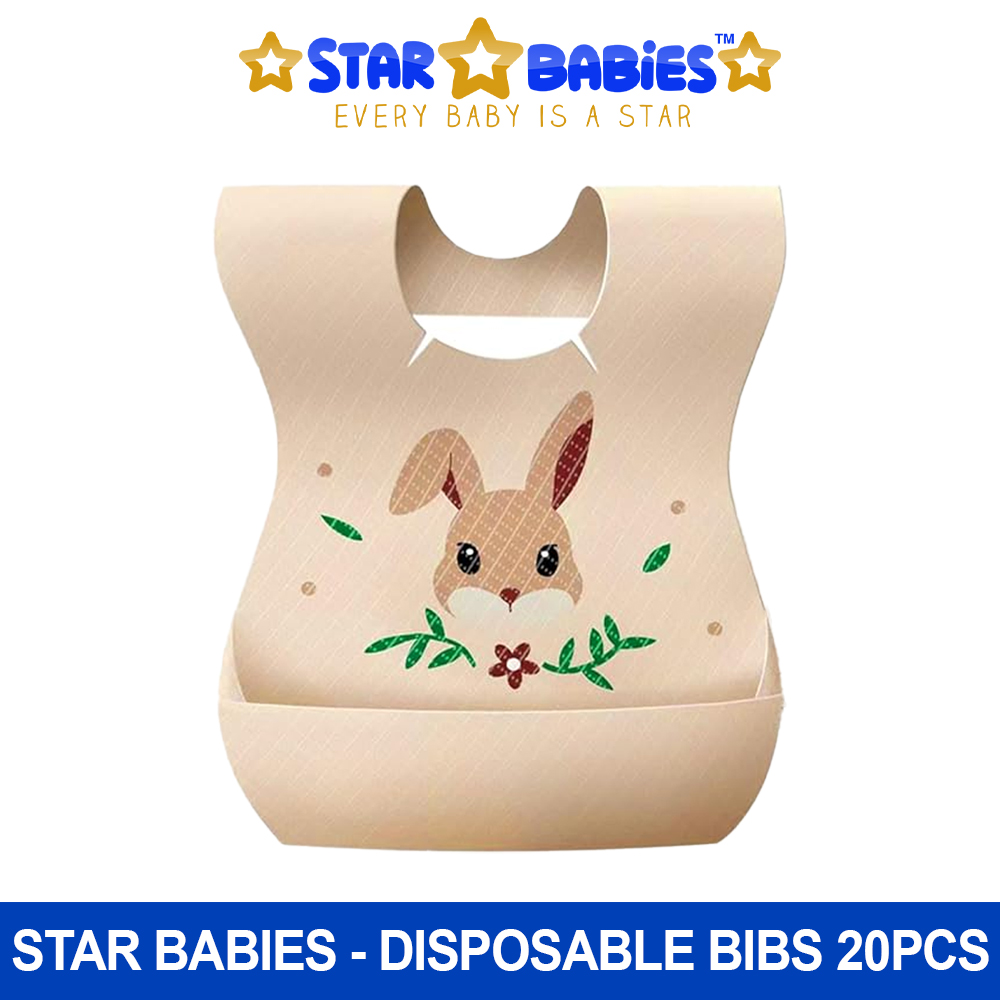 Star Babies - Disposable Bibs - Pack of 20 - Rabbit