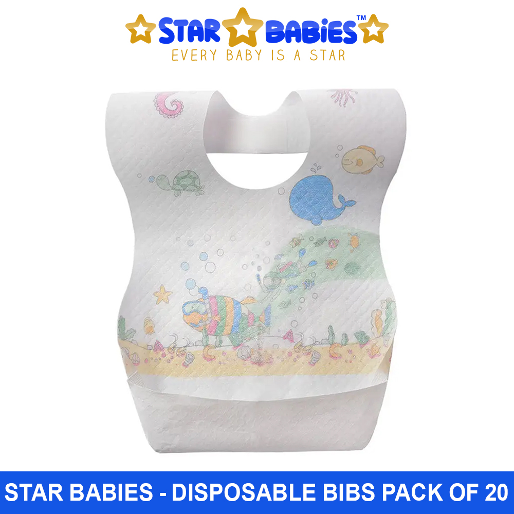 Star Babies - Disposable Bibs - Pack of 20 - Fish
