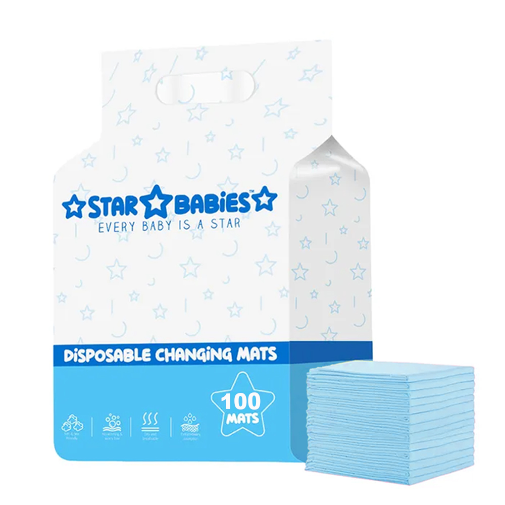 Star Babies - Disposable Changing Mats - Blue - 33x45 cm - 100 Pcs