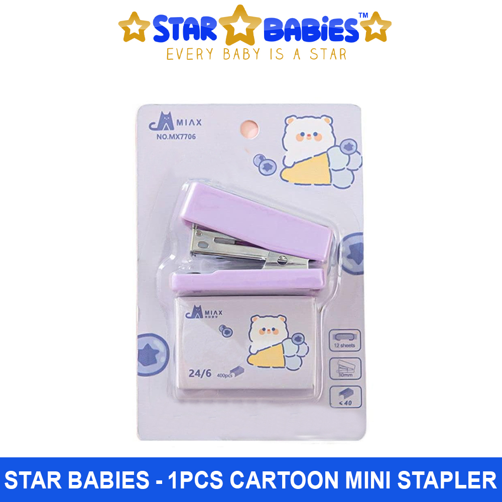 Star Babies - Cartoon Mini Stapler With 400 Staples - Purple