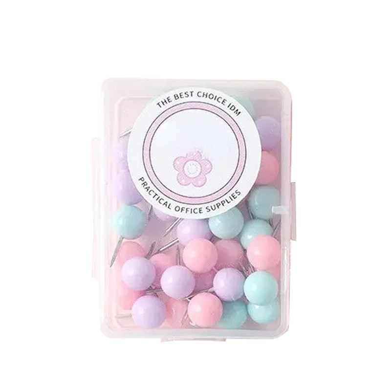 Star Babies - Small Push Pins With Storage Box - Multicolor - 40 Pcs