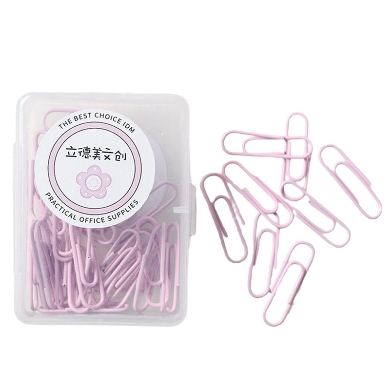 Star Babies - Macaron Paper Clips With Storage Box - Pink - 50 Pcs