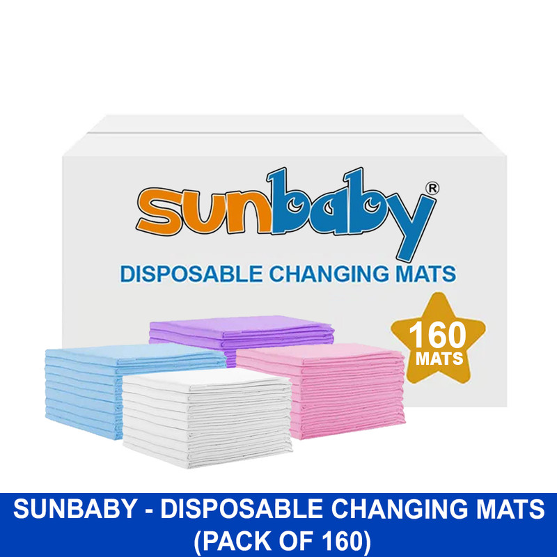 SunBaby - Disposable Changing Mats - 45x60 cm - 160 Pcs - Color May Vary