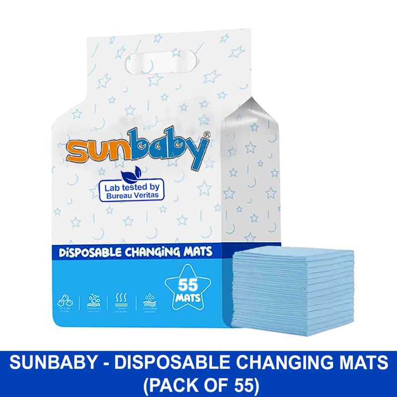 SunBaby - Disposable Changing Mats - Blue - 45x60 cm - 55 Pcs