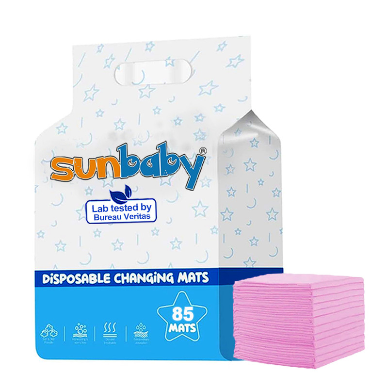 SunBaby - Disposable Changing Mats - Pink - 45x60 cm - 85 Pcs