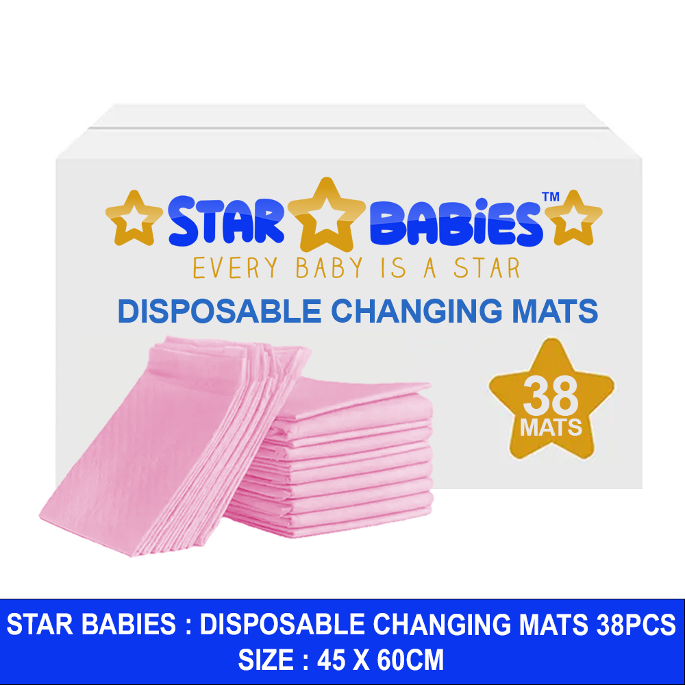 Star Babies - Disposable Changing Pads 38Pcs - Pink