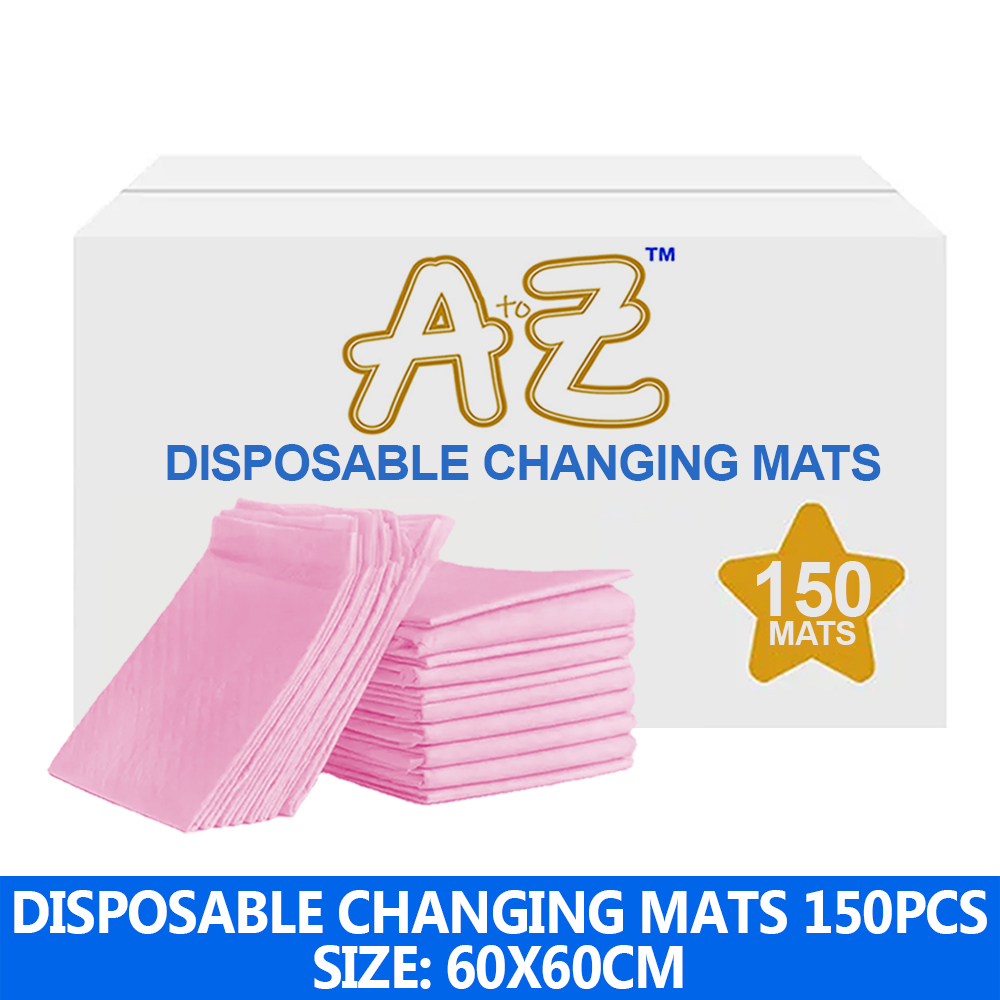ايه تو زي - حصائر تغيير حفاضات للاستخدام مرة واحدة 45×60 سم - 150 قطعة - وردي