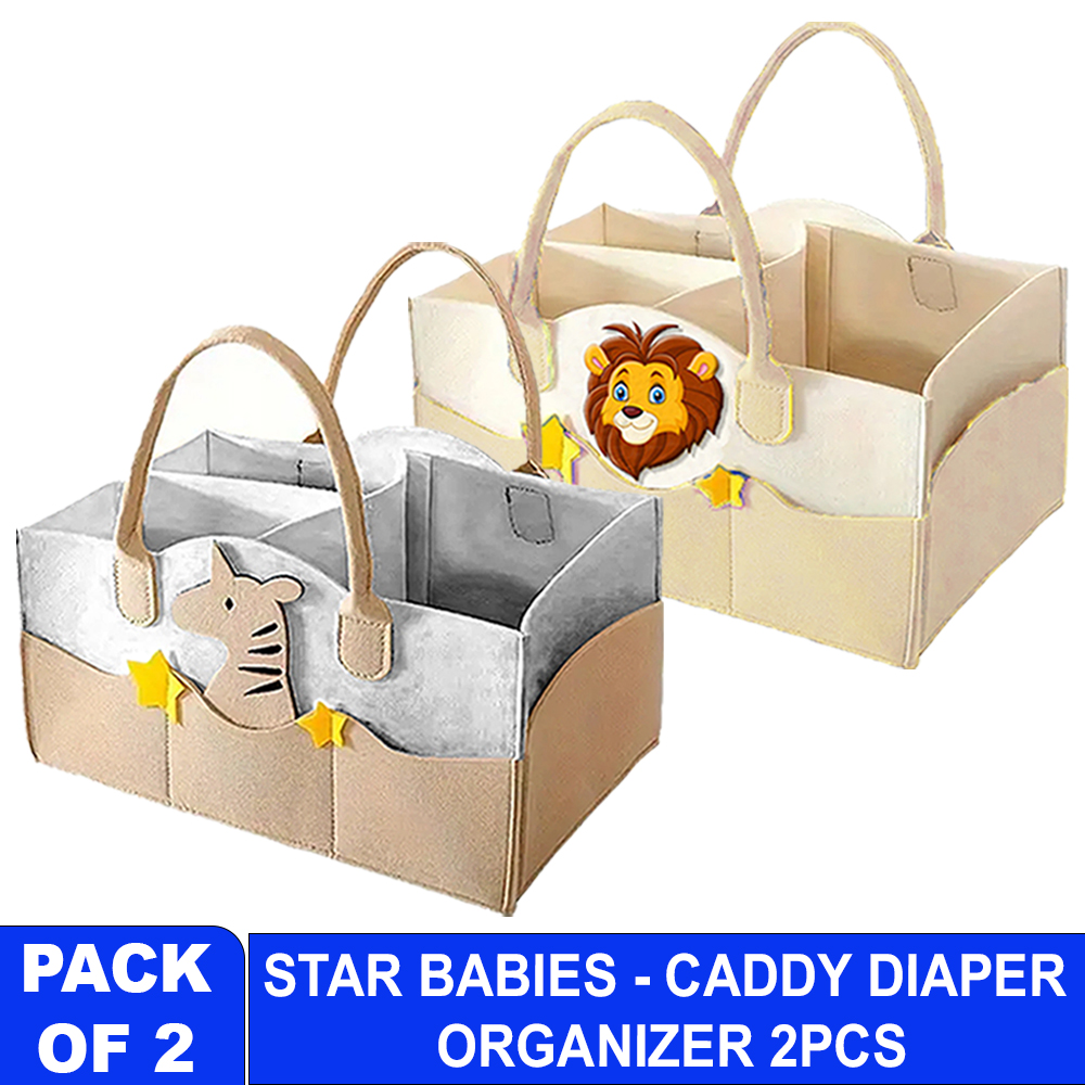 Star Babies - Caddy Diaper Bag - Lion/Zebra - Pack Of 2
