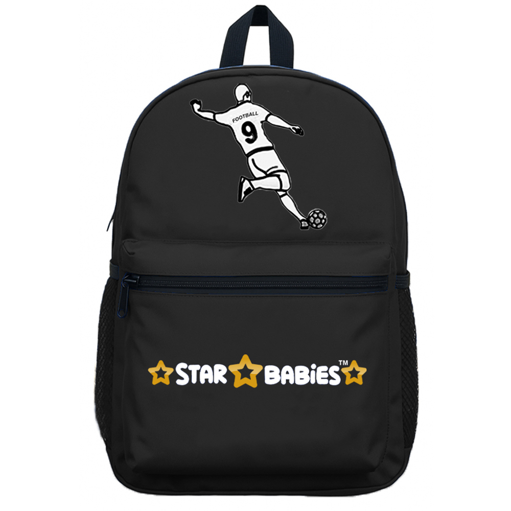 ستار بيبيز - شنطة ظهر للأطفال - كرة قدم - أسود - 16 إنش/41 سم