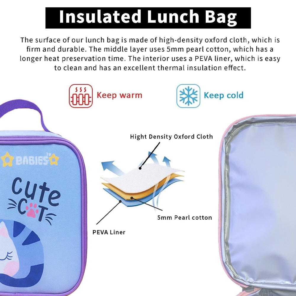 Star Babies - Insulated Bento Lunch Bag - Cute Cat