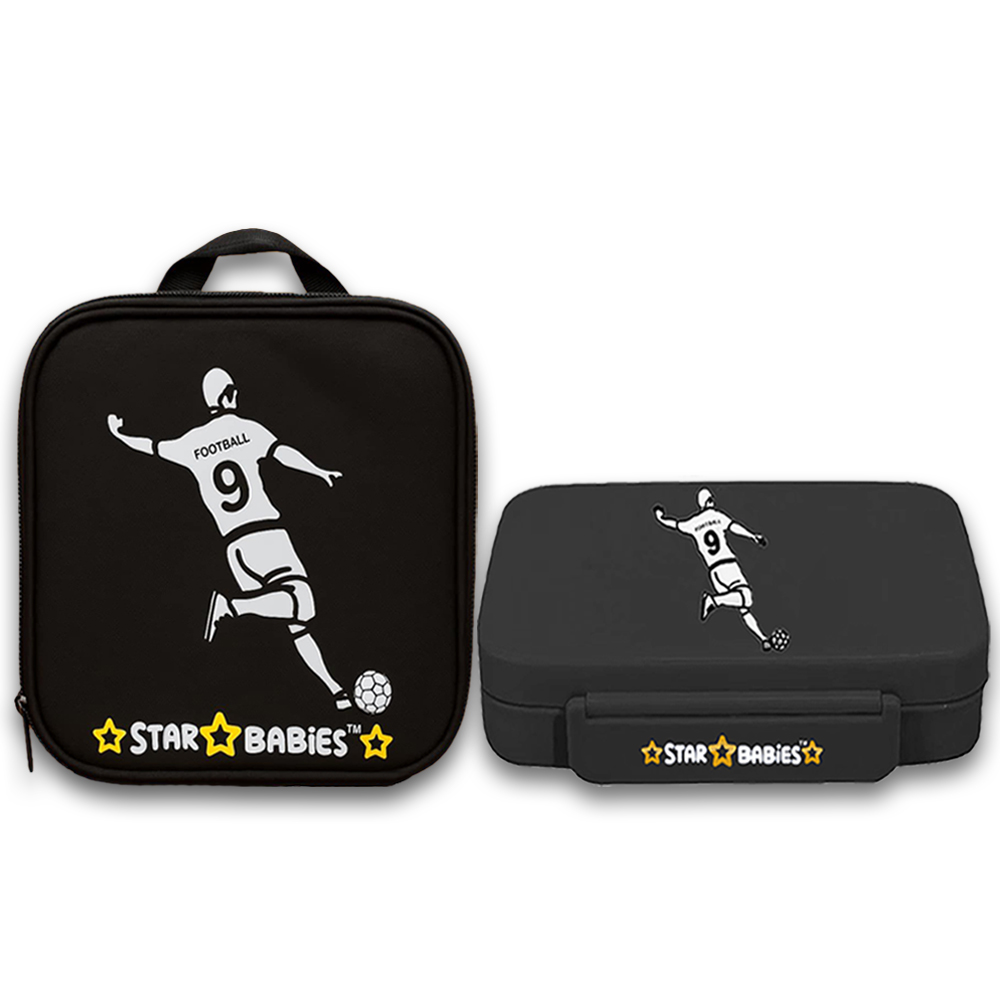 Star Babies - 5C - Football themed Bento Lunchbox - Insulated Lunch Bag