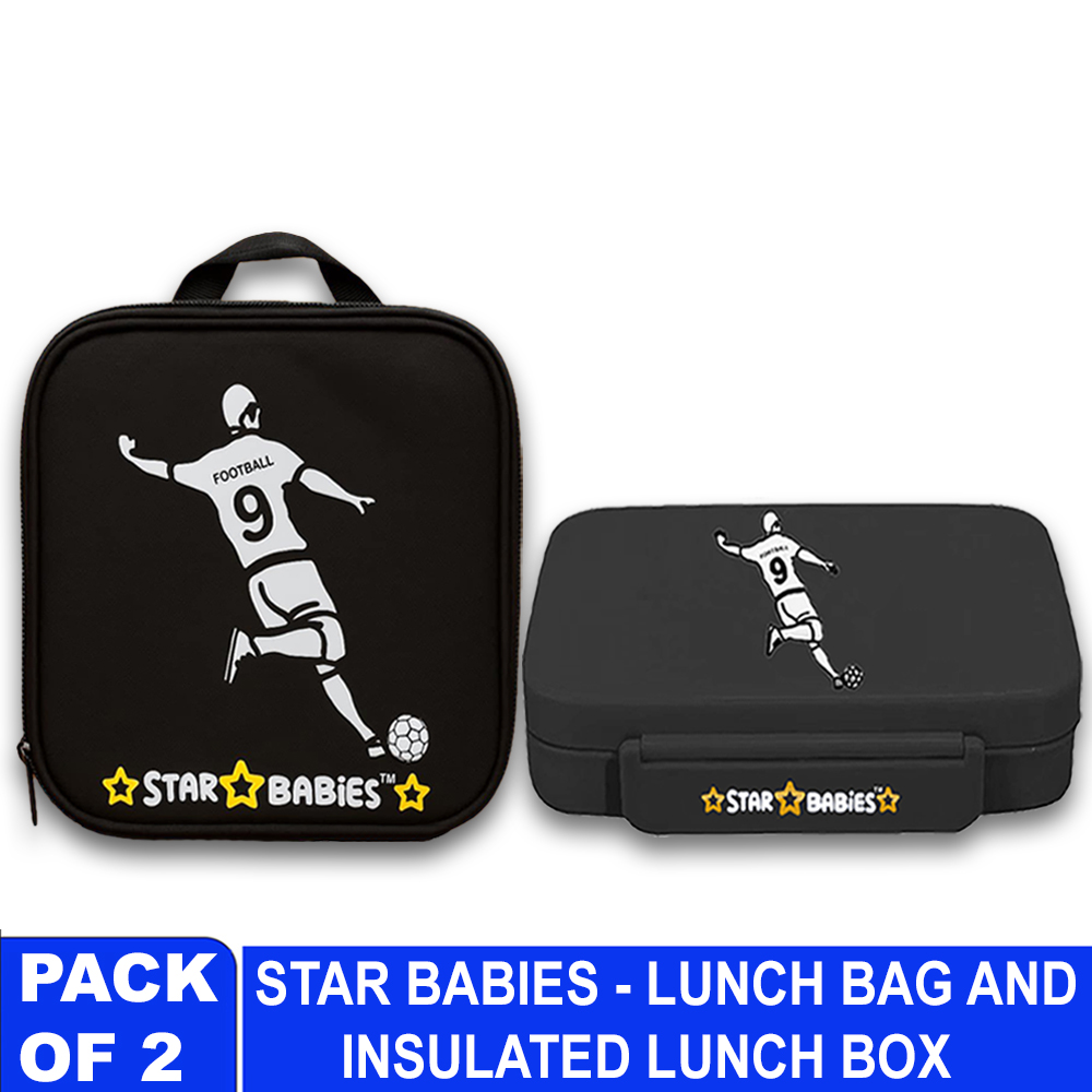 Star Babies - 5C - Football themed Bento Lunchbox - Insulated Lunch Bag