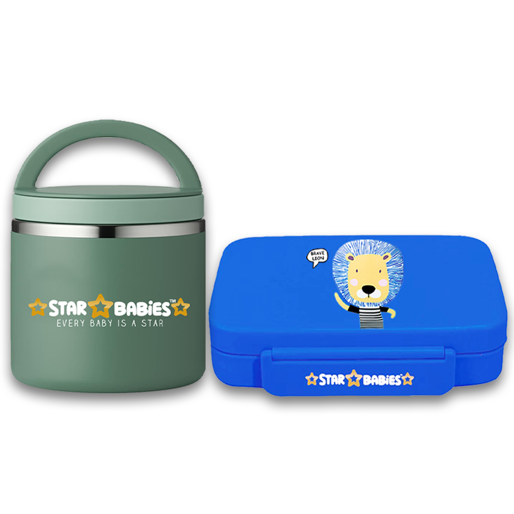 Star Babies - 5C - Brave Lion Bento Lunchbox - Stainless Steel 500ml Food Jar